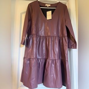 🌺🌸Boutique purchased. Never worn. Vegan leather dress.